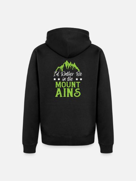 Mountains Berges - Veste à capuche bio Premium Unisexe - noir