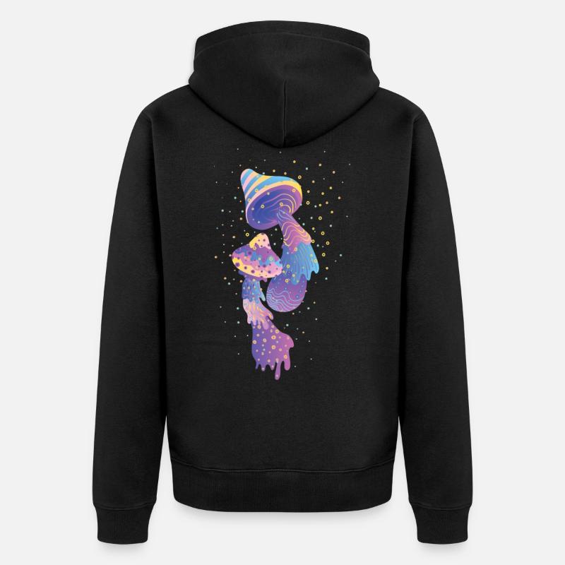 psychedelisch - Unisex Premium Bio Zip Hoodie - Schwarz