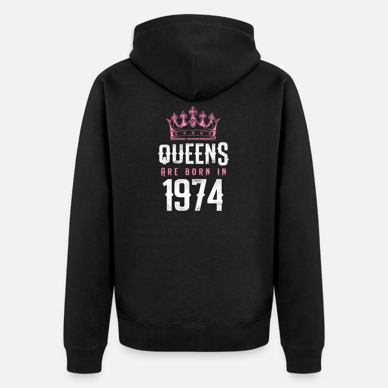 born en 1974 - Veste à capuche bio Premium Unisexe - noir