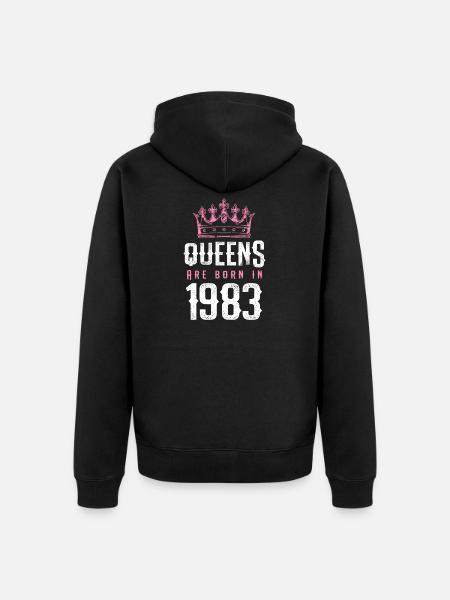born in 1983 - Unisex Premium Organic Zip Hoodie - black