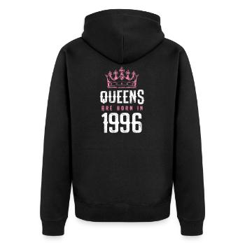 born in 1996 - Unisex Premium Organic Zip Hoodie - black - Back - Nico (187cm)