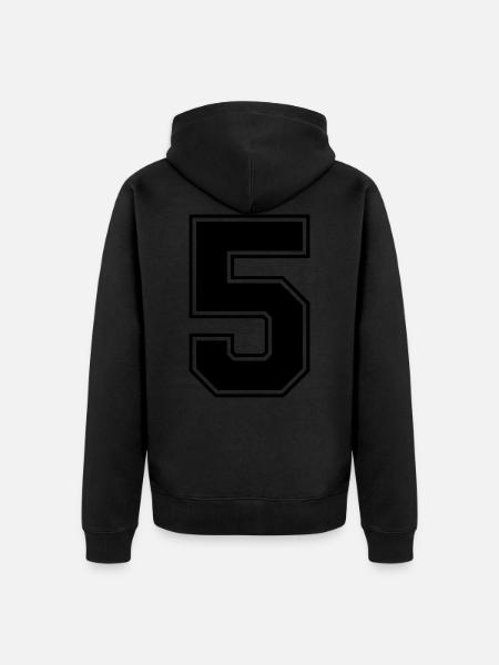 5 Number jersey - Unisex Premium Organic Zip Hoodie - black