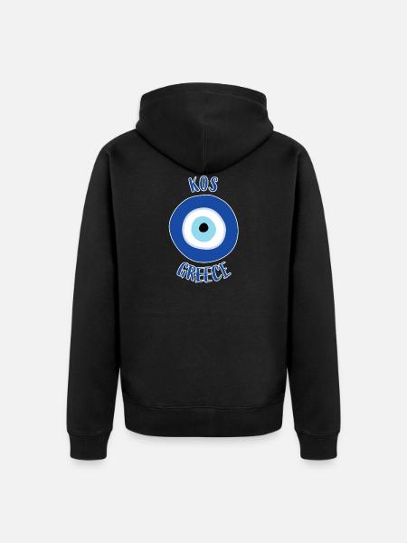 Nazar - Kos Greece - Unisex Premium Organic Zip Hoodie - black