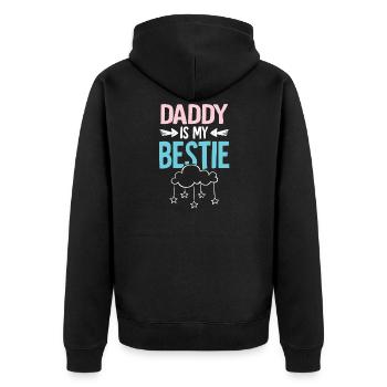 baby papa - Unisex Premium Bio Zip Hoodie - Schwarz - Hinten - Nico (187cm)