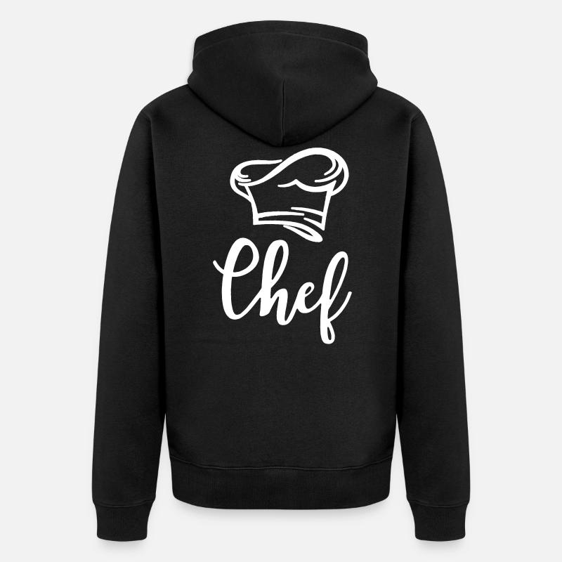 Chef Koch Küchenchef - Unisex Premium Bio Zip Hoodie - Schwarz