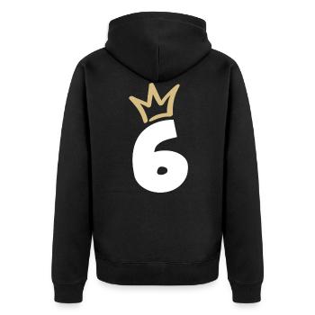 NUMÉRO SIX 6 Couronne - Veste à capuche bio Premium Unisexe - noir - Dos - Nico (187cm)