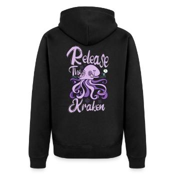 Cthulhu - Unisex Premium Bio Zip Hoodie - Schwarz - Hinten - Nico (187cm)