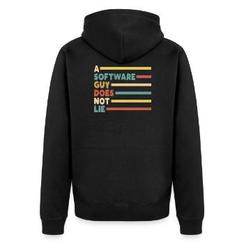 Programmer Coder Software Developer - Unisex Premium Organic Zip Hoodie - black - Back - Nico (187cm)