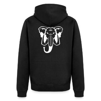 Elephant - Unisex Premium Organic Zip Hoodie - black - Back - Nico (187cm)