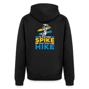 Volleyball Beach Volleyball - Unisex Premium Organic Zip Hoodie - black - Back - Nico (187cm)