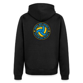 Volleyball Beach Volleyball - Unisex Premium Organic Zip Hoodie - black - Back - Nico (187cm)