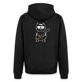 Bogenschütze Bogensport Pfeil Bogen Bogenschießen - Unisex Premium Bio Zip Hoodie - Schwarz - Hinten - Nico (187cm)