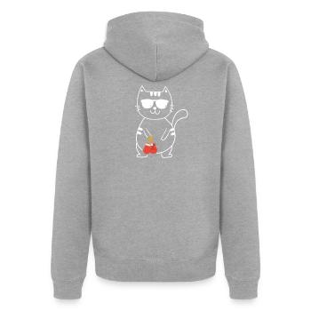 Boxen Boxing Boxer Boxkampf Kämpfer - Unisex Premium Bio Zip Hoodie - Grau meliert - Hinten - Nico (187cm)
