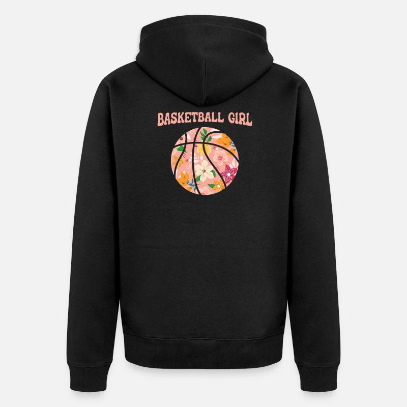 Basketteur de basket-ball - Veste à capuche bio Premium Unisexe - noir