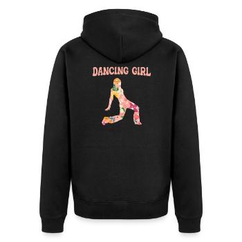 Tanzen Tänzer Tanz - Unisex Premium Bio Zip Hoodie - Schwarz - Hinten - Nico (187cm)