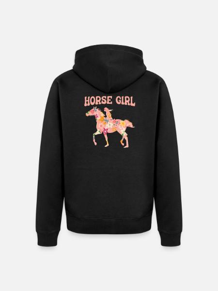 Pferd Reiter Reitsport Reiten - Premium økologisk unisex-hættejakke - sort