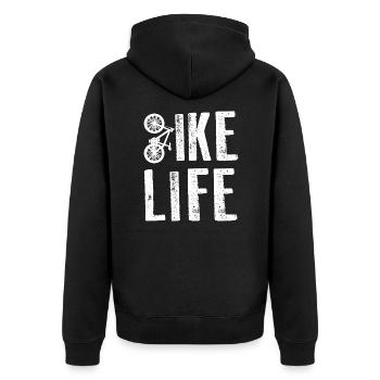 Bicycle Rider Bike Life Cycling - Unisex Premium Organic Zip Hoodie - black - Back - Nico (187cm)