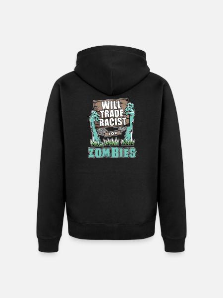 Anti-racism - Unisex Premium Organic Zip Hoodie - black