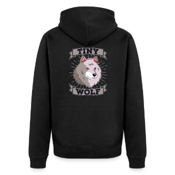 Wolf - Unisex Premium Organic Zip Hoodie - black - Back - Nico (187cm)