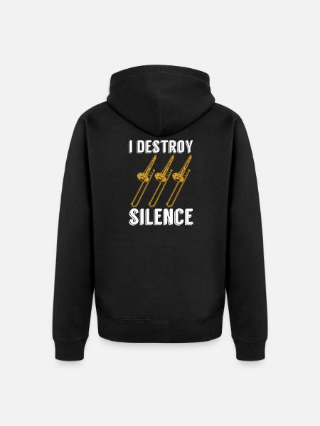 Trombone - Unisex Premium Organic Zip Hoodie - black