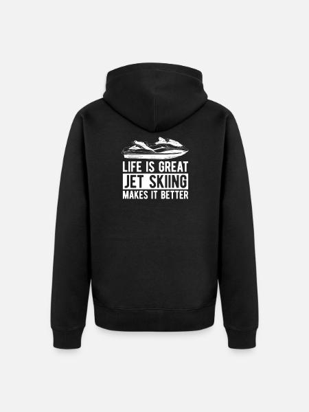 Jetski Jet Ski Snowmobile - Unisex Premium Organic Zip Hoodie - black