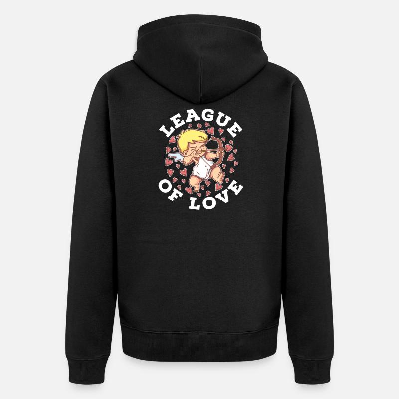 Saint-Valentin Saint-Valentin - Veste à capuche bio Premium Unisexe - noir