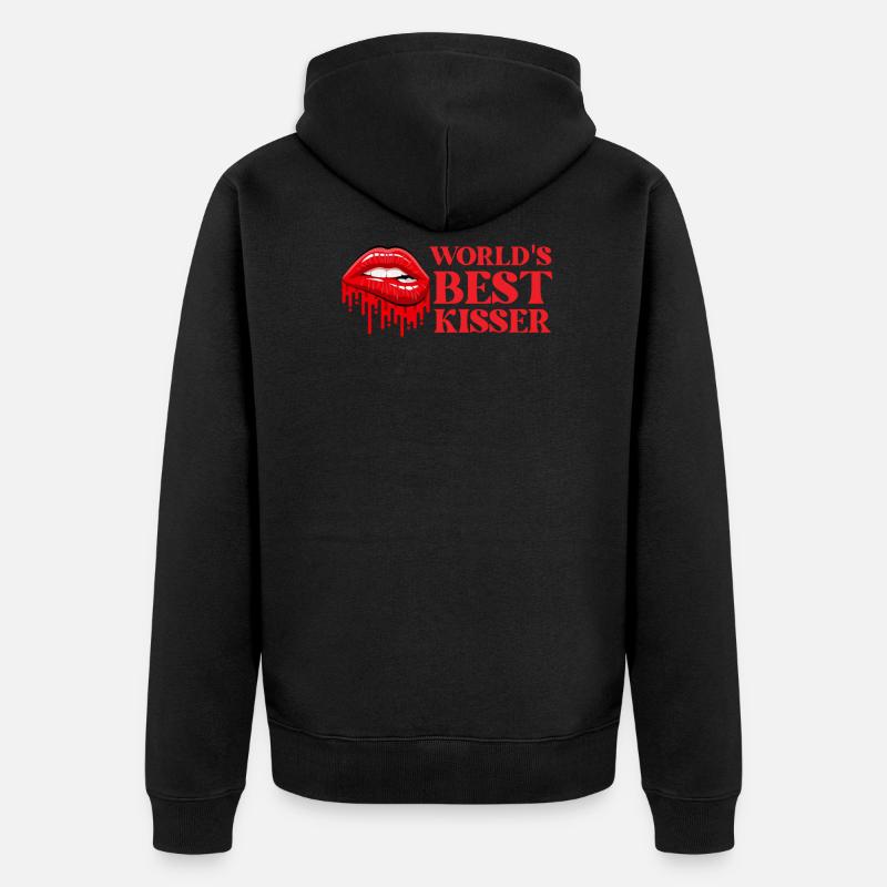 Saint-Valentin Saint-Valentin - Veste à capuche bio Premium Unisexe - noir