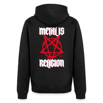 Heavy Metal Baphomet Pentagram Goth Death Metal - Unisex Premium Organic Zip Hoodie - black - Back - Nico (187cm)