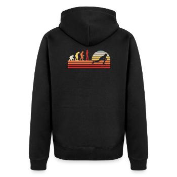 Rollschuhe Laufen Roller Skates - Unisex Premium Bio Zip Hoodie - Schwarz - Hinten - Nico (187cm)