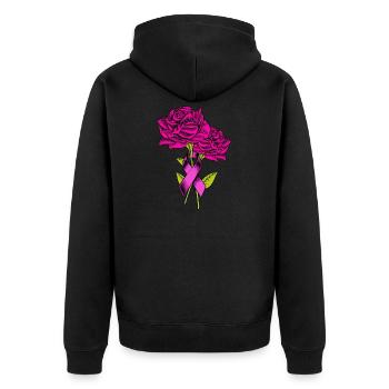 Breast cancer Cancer - Unisex Premium Organic Zip Hoodie - black - Back - Nico (187cm)