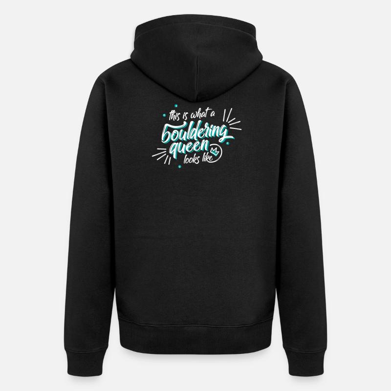 Bouldern - Unisex Premium Bio Zip Hoodie - Schwarz