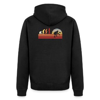 Volleyball Rétro Vintage Beach Volleyball - Veste à capuche bio Premium Unisexe - noir - Dos - Nico (187cm)