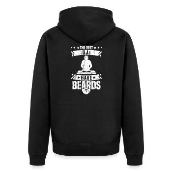 DJ Discjockey - Unisex Premium Bio Zip Hoodie - Schwarz - Hinten - Nico (187cm)