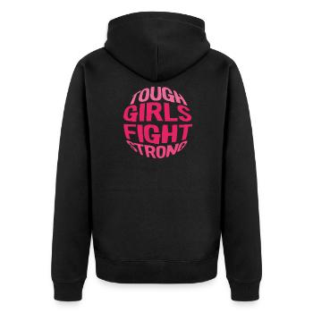 Breast cancer Cancer - Unisex Premium Organic Zip Hoodie - black - Back - Nico (187cm)