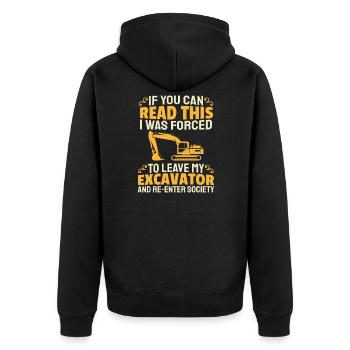 Bagger Baggerfahrer Baggerführer - Unisex Premium Bio Zip Hoodie - Schwarz - Hinten - Nico (187cm)