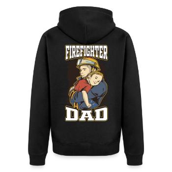 Service d’incendie Papa Fête des pères - Veste à capuche bio Premium Unisexe - noir - Dos - Nico (187cm)