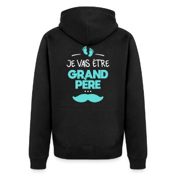 Je vais être grand père - Veste à capuche bio Premium Unisexe - noir - Dos - Nico (187cm)