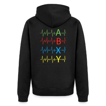Colorful Heartbeat Gaming A B X Y Controller - Unisex Premium Organic Zip Hoodie - black - Back - Nico (187cm)