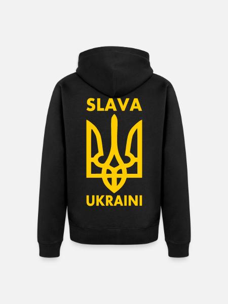 Slava ukraini - Uniseks Premium bio ziphoodie - zwart