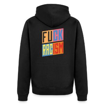 Lutte contre le racisme - Veste à capuche bio Premium Unisexe - noir - Dos - Nico (187cm)