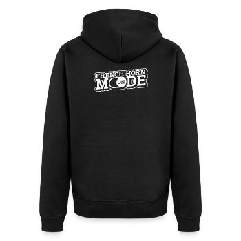 French Horn Horn player - Unisex Premium Organic Zip Hoodie - black - Back - Nico (187cm)