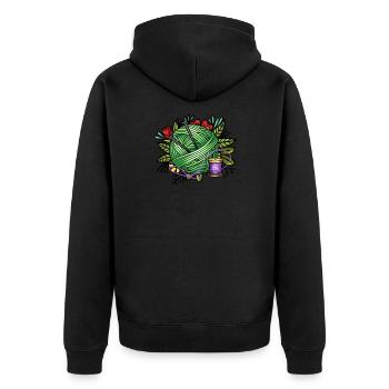 Tricoter - Veste à capuche bio Premium Unisexe - noir - Dos - Nico (187cm)
