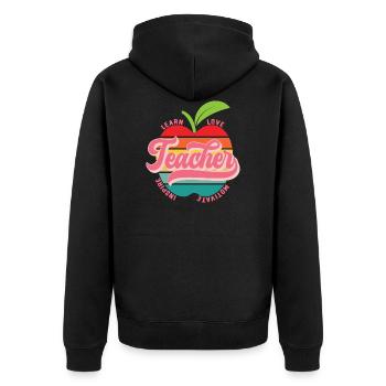 Teacher - Veste à capuche bio Premium Unisexe - noir - Dos - Nico (187cm)
