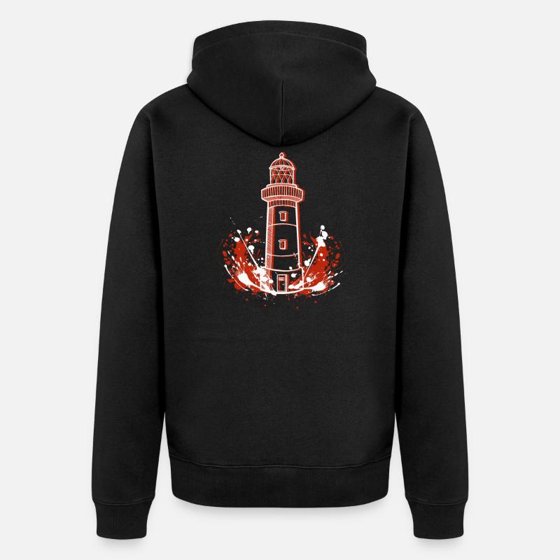 Leuchtturm - Unisex Premium Bio Zip Hoodie - Schwarz