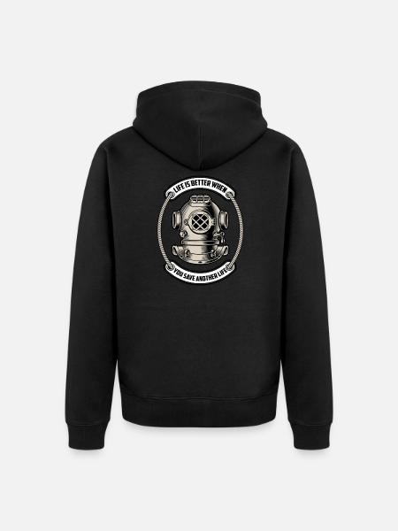 Scuba Diving Divers Diving - Unisex Premium Organic Zip Hoodie - black