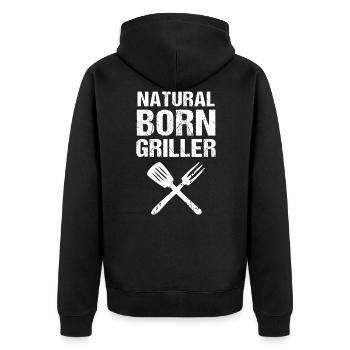 Natural Born Griller Grill - Veste à capuche bio Premium Unisexe - noir - Dos - Nico (187cm)