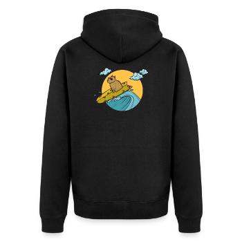 Capybara capybara rodent - Unisex Premium Organic Zip Hoodie - black - Back - Nico (187cm)