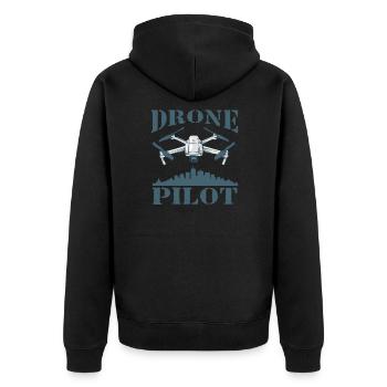 Drone Drone Pilot Quadcopter - Unisex Premium Organic Zip Hoodie - black - Back - Nico (187cm)
