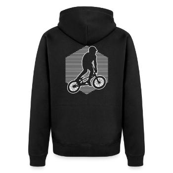 bmx vélo vélo bmx vélo hommes bmx jeune - Veste à capuche bio Premium Unisexe - noir - Dos - Nico (187cm)