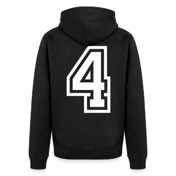 Symbole à 4 chiffres - Veste à capuche bio Premium Unisexe - noir - Dos - Nico (187cm)